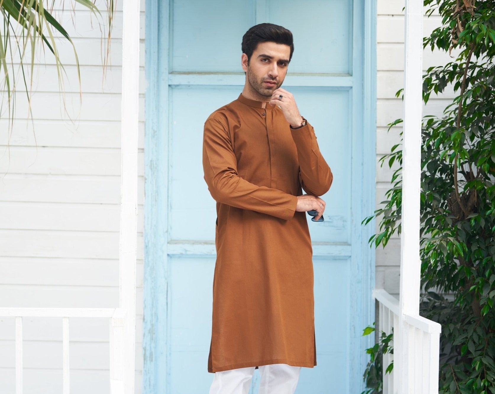 Camel Cotton Kurta - MuraqshMuraqsh