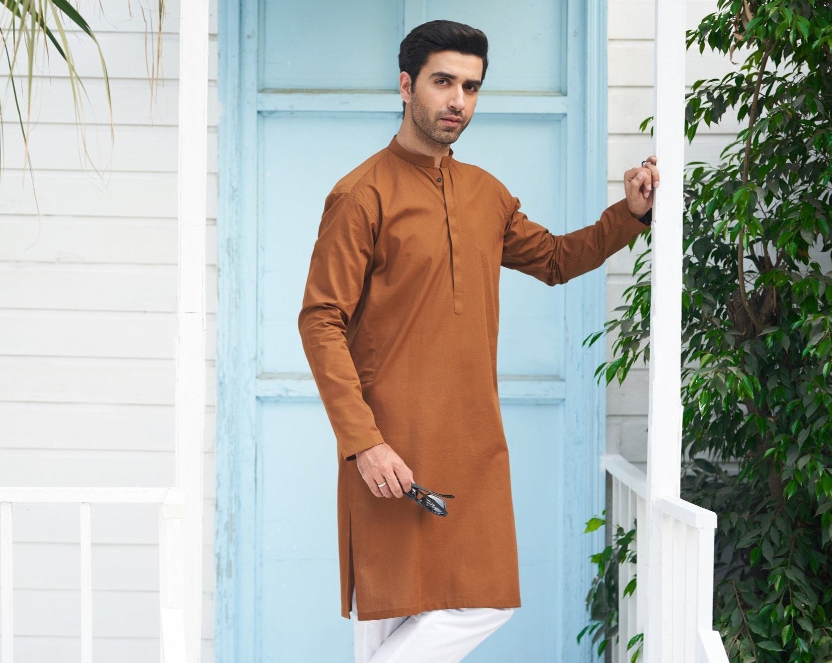Camel Cotton Kurta - MuraqshMuraqsh