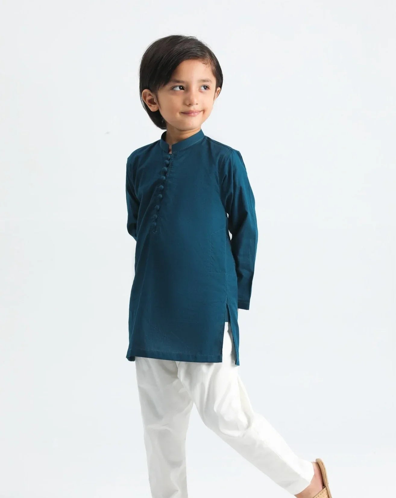 French Blue Cotton Kurta Trouser - MuraqshMuraqsh Man