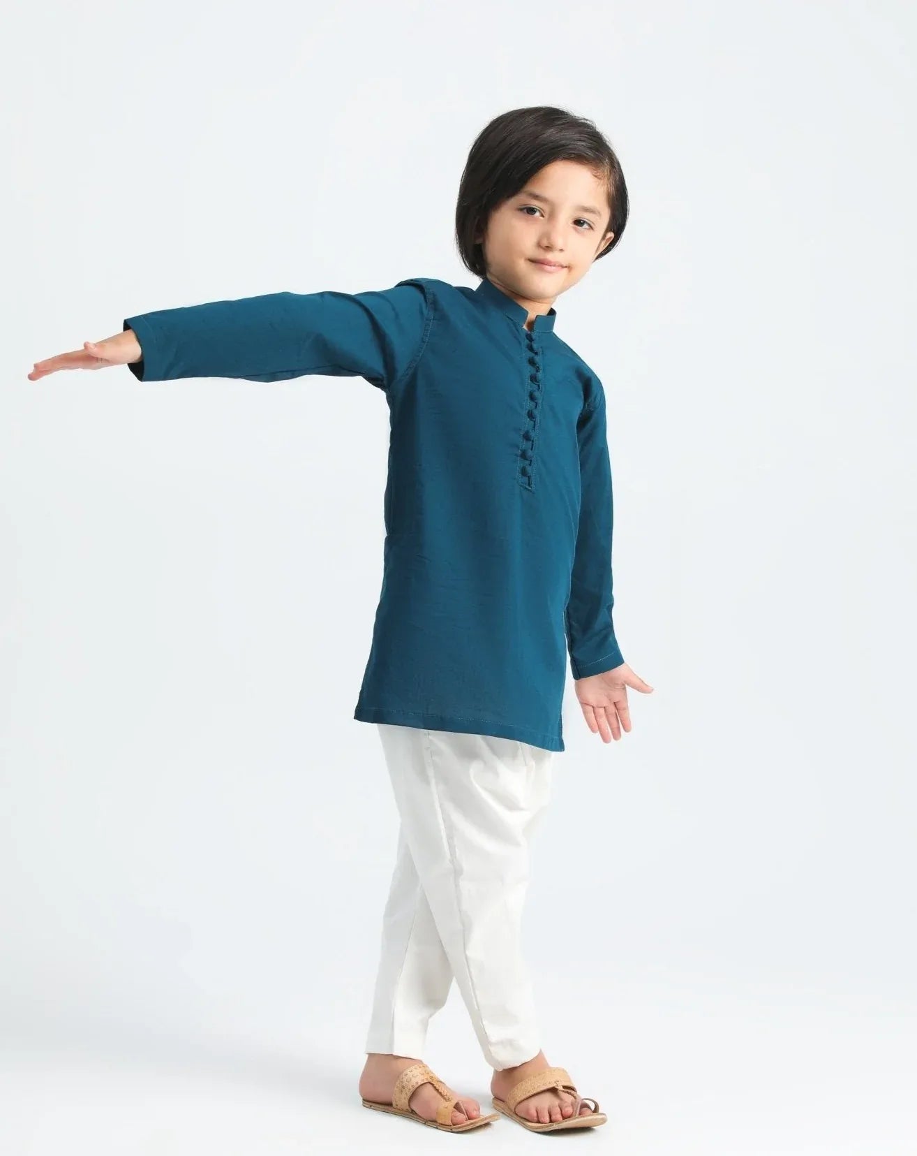 French Blue Cotton Kurta Trouser - MuraqshMuraqsh Man