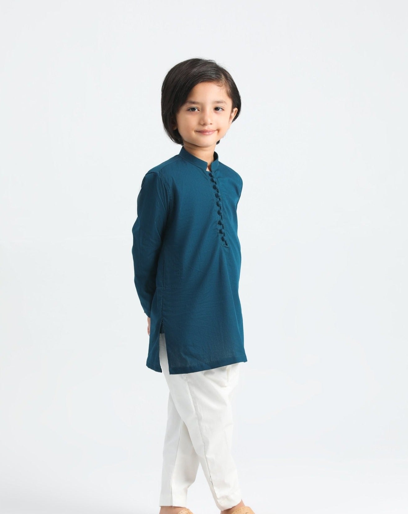 French Blue Cotton Kurta Trouser - MuraqshMuraqsh Man