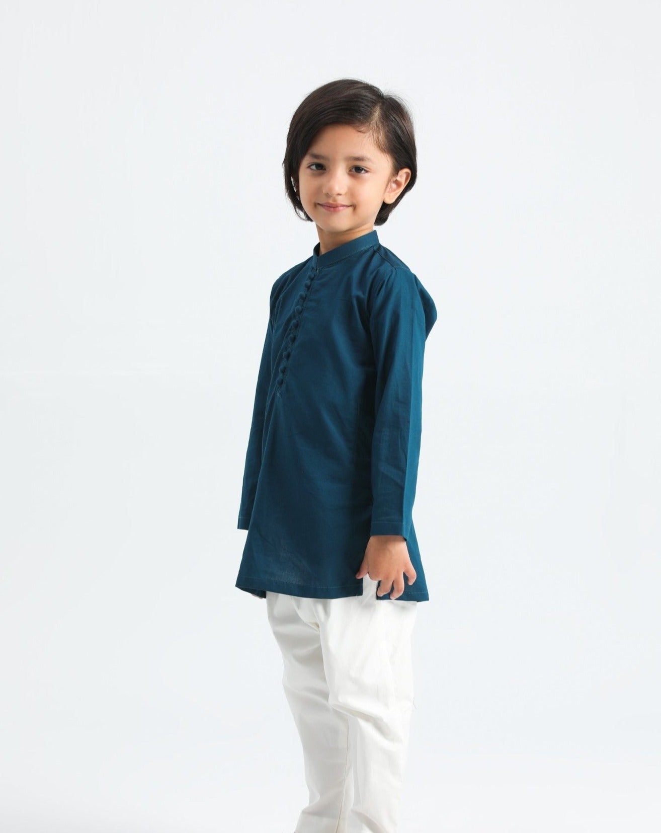 French Blue Cotton Kurta Trouser - MuraqshMuraqsh Man