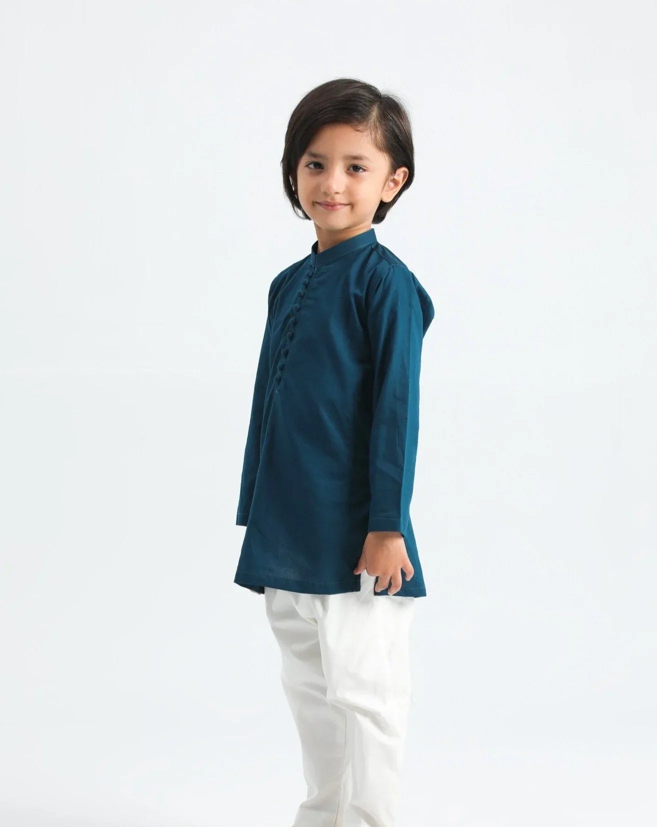 French Blue Cotton Kurta Trouser - MuraqshMuraqsh Man