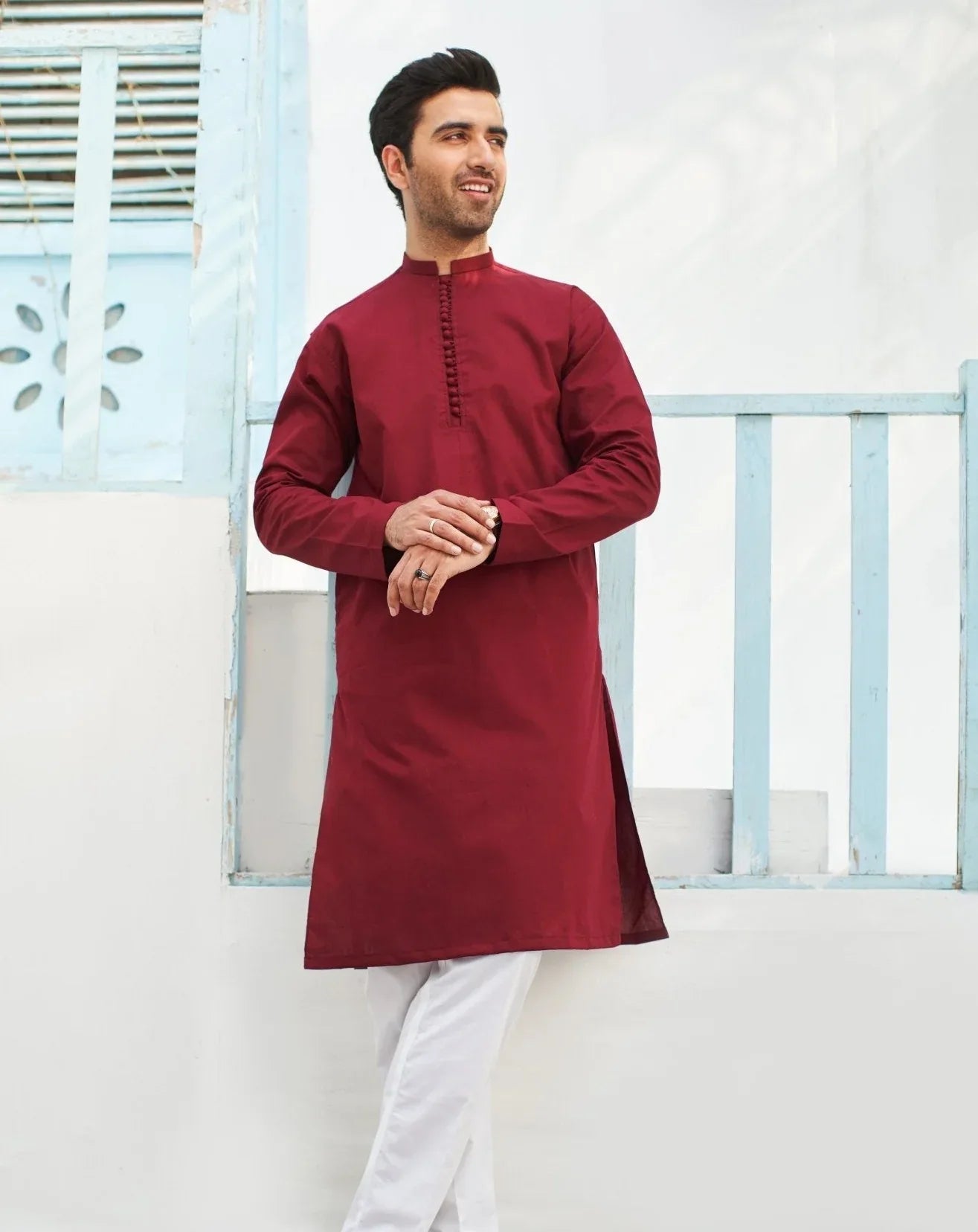 Maroon Cotton Kurta - MuraqshMuraqsh