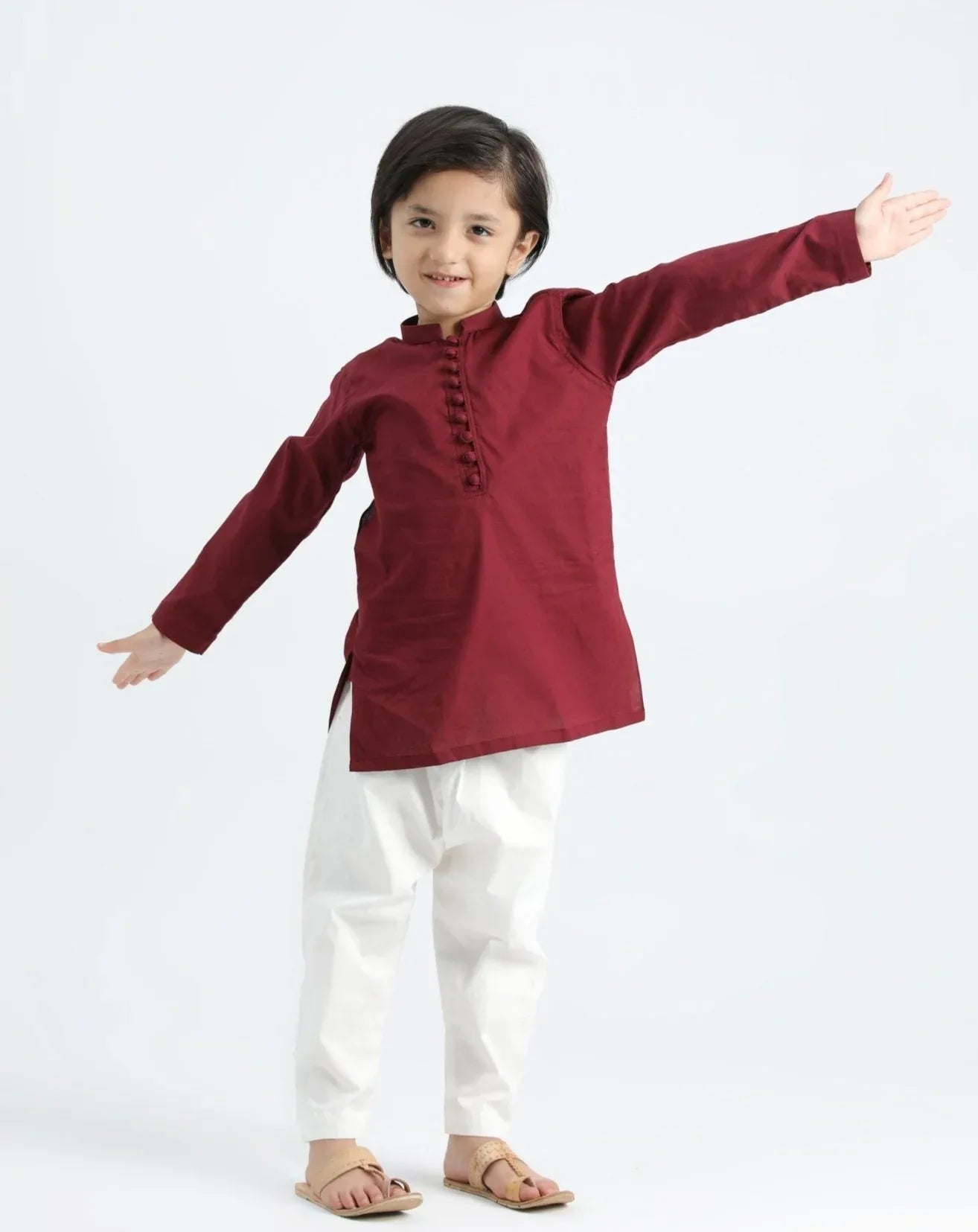 Maroon Cotton Kurta Trouser - MuraqshMuraqsh Man