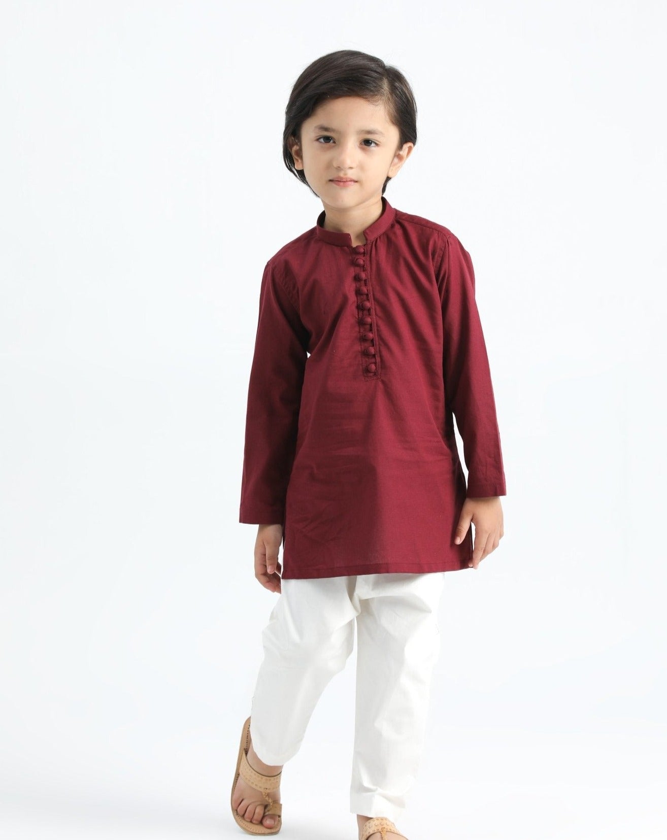 Maroon Cotton Kurta Trouser - MuraqshMuraqsh Man