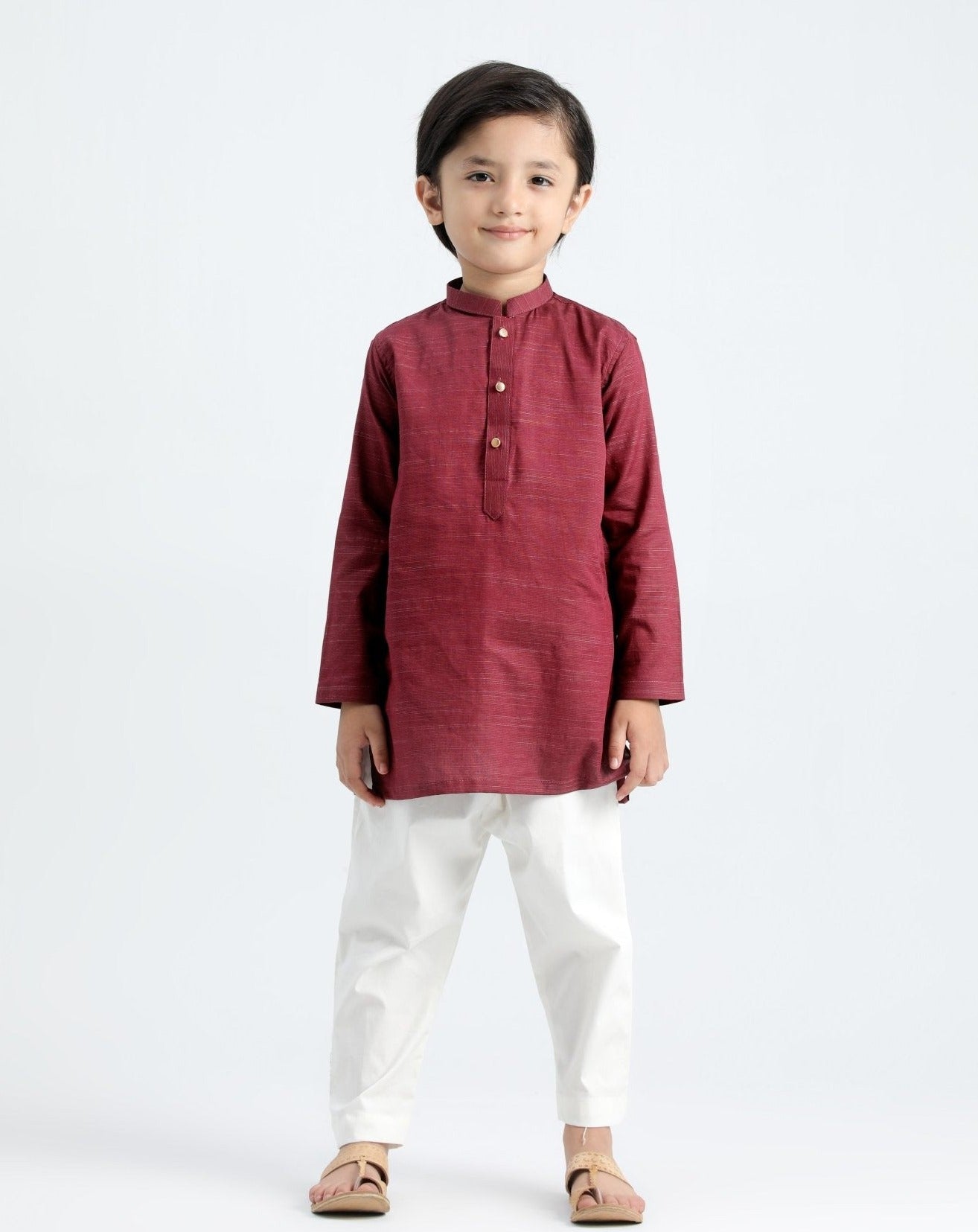 Wine Cotton Kurta Trouser - MuraqshMuraqsh Man
