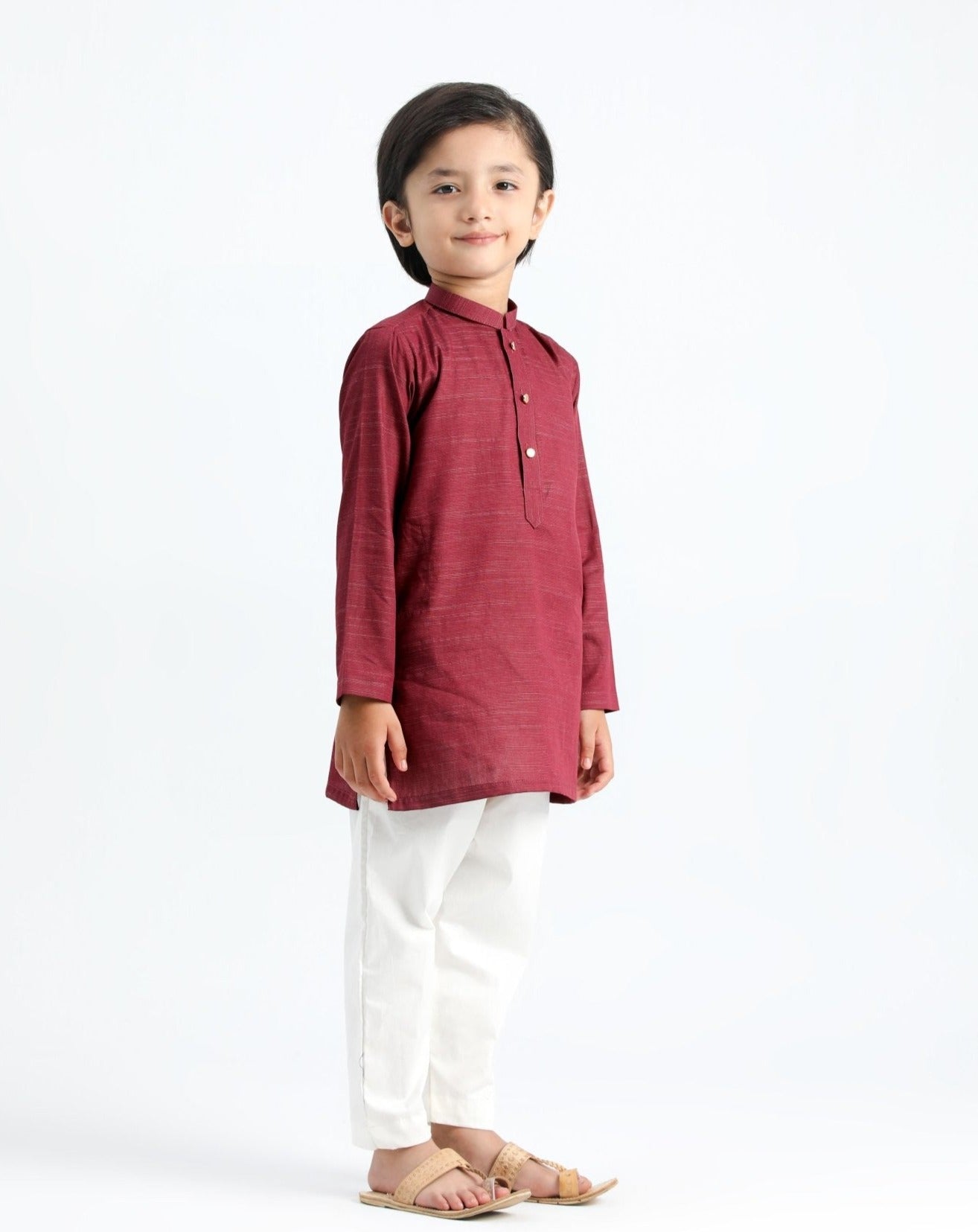 Wine Cotton Kurta Trouser - MuraqshMuraqsh Man