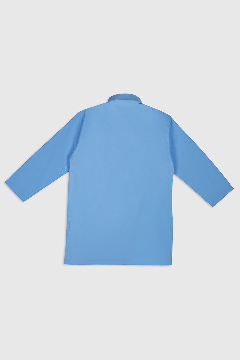 Sky Blue Soft Cotton Kurta Trouser - Kids