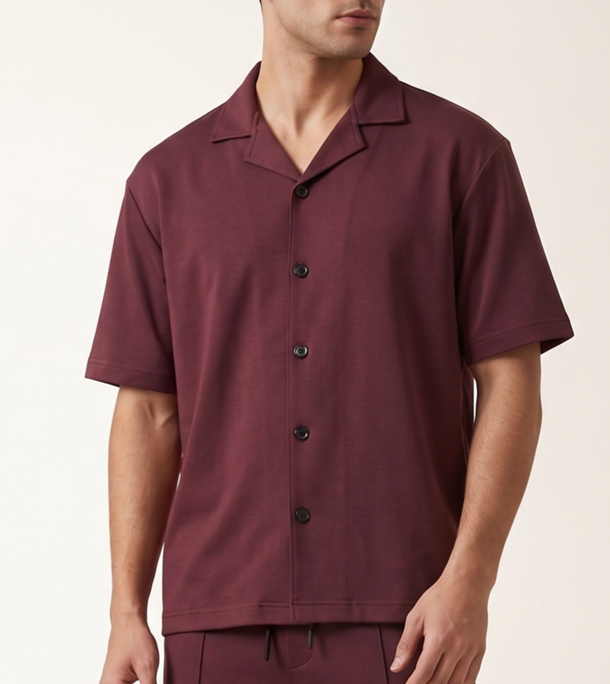 Dark Plum Jersey Coord Set - 2PC - Men