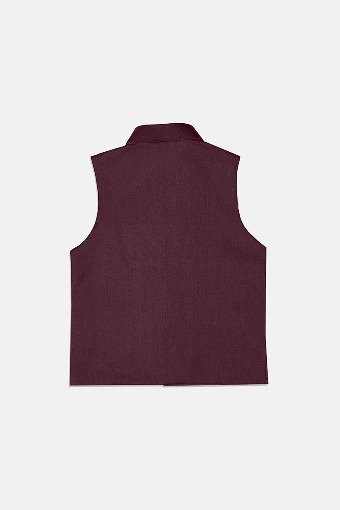 Burgundy Suiting Waistcoat - Straight Cut Buttoned - Kids