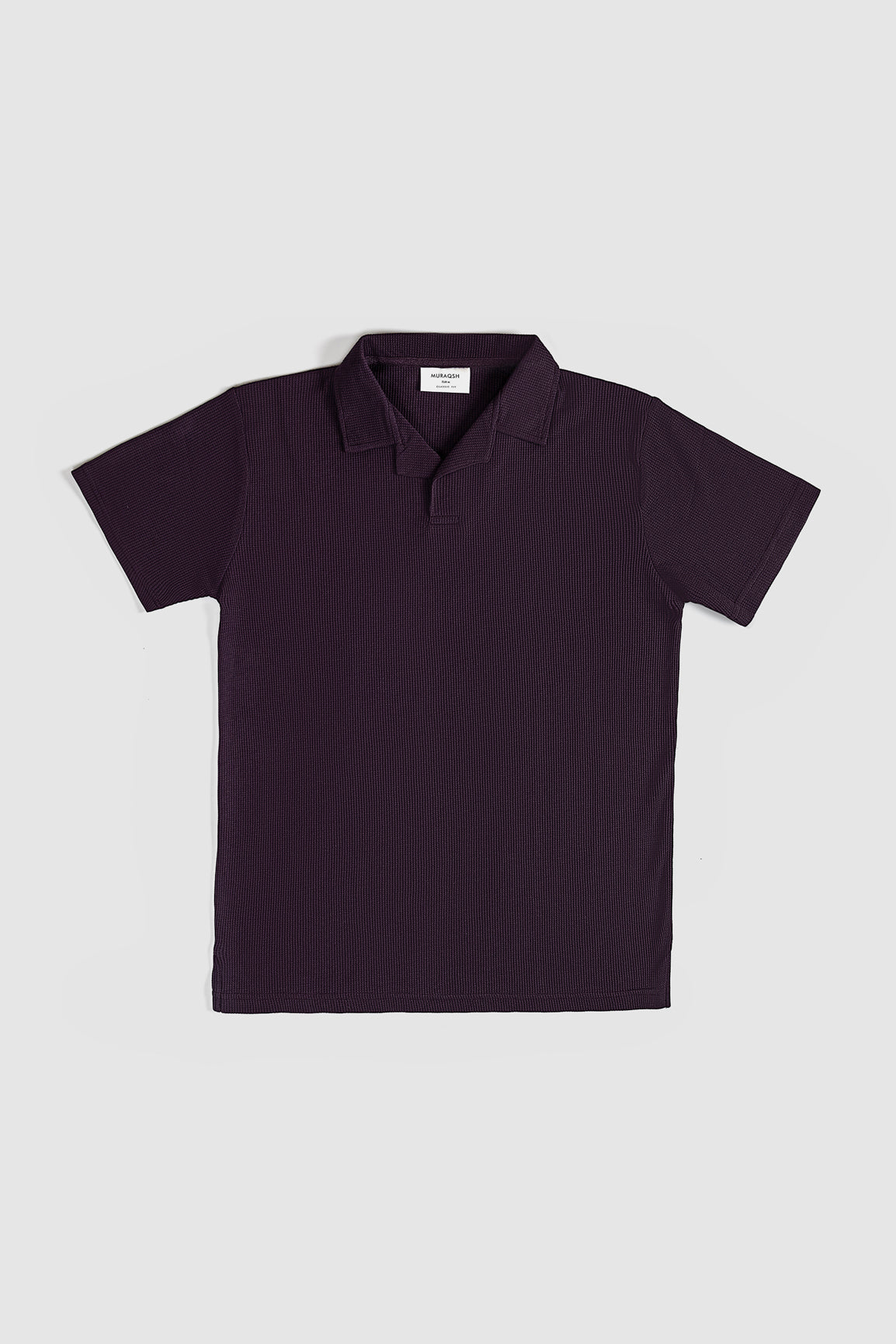 Deep Burgundy Waffle Revere Polo - Men