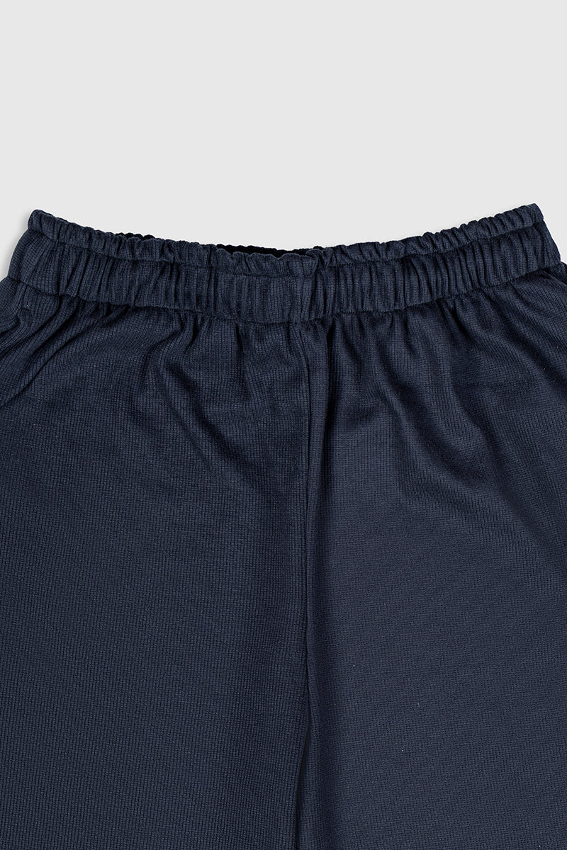 Black Ribbed Shorts - Men