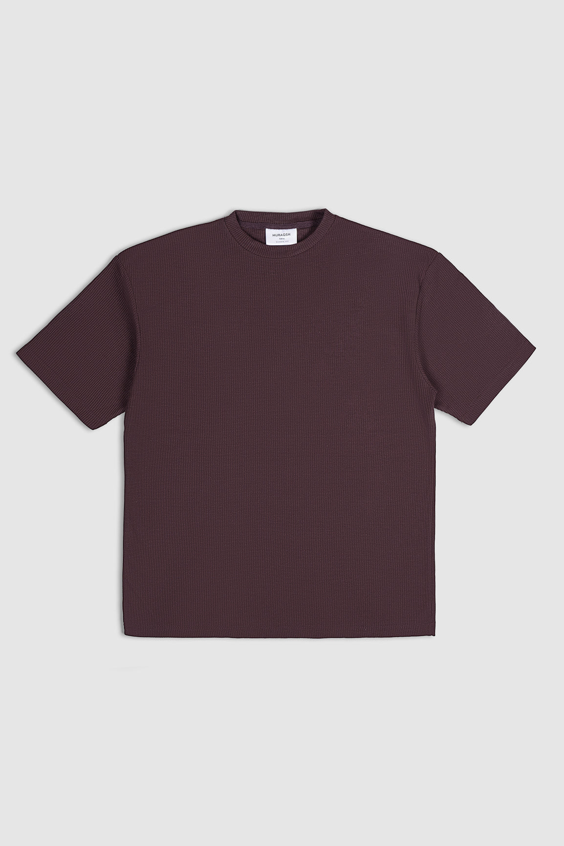 Deep Burgundy Waffle Oversized T-Shirt - Men