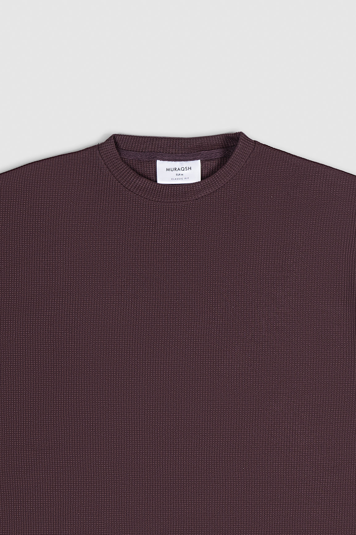 Deep Burgundy Waffle Oversized T-Shirt - Men