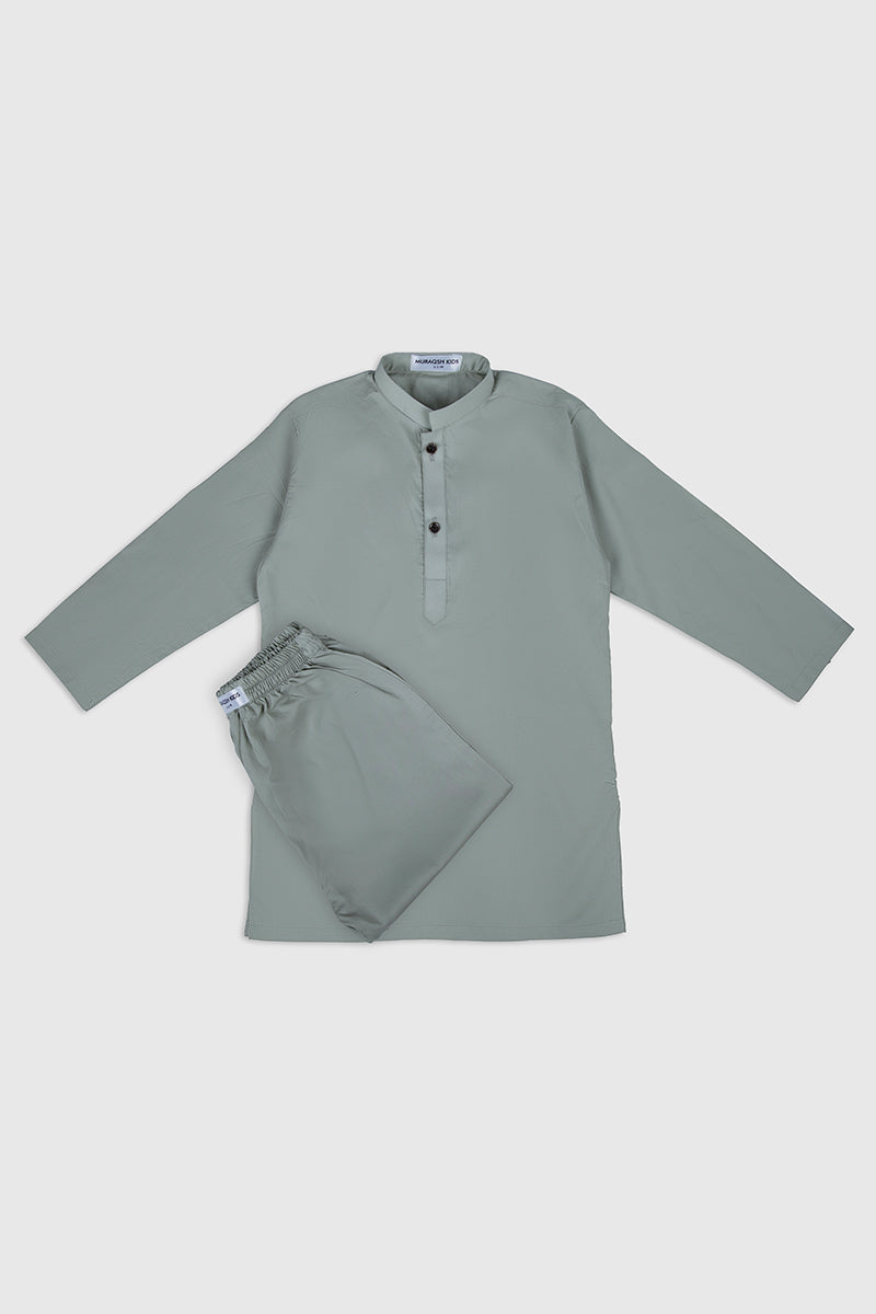 Mint Soft Cotton Kurta Trouser - Kids
