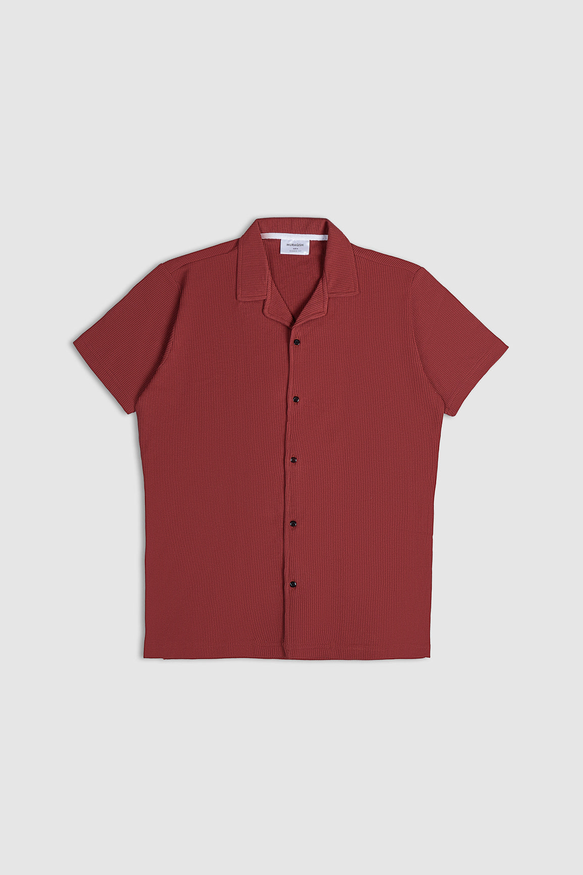 Rust Waffle Textured Revere Button Down