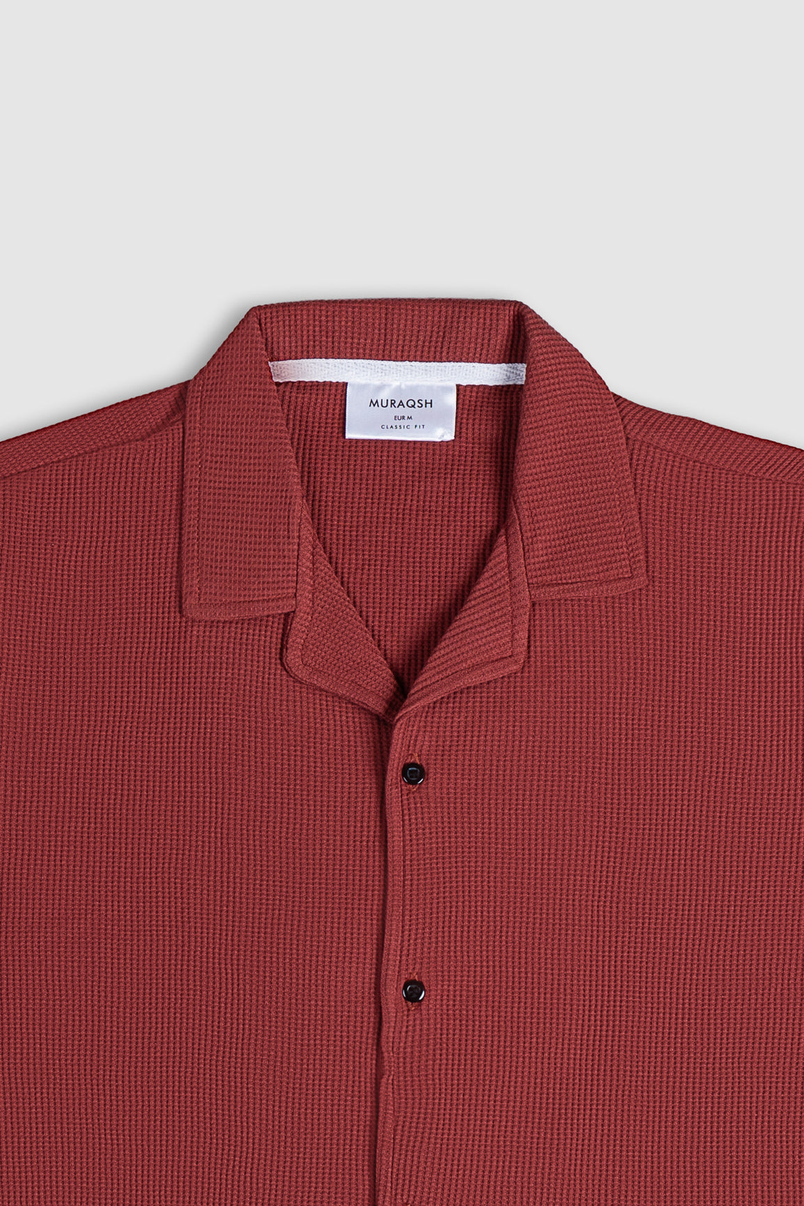 Rust Waffle Textured Revere Button Down