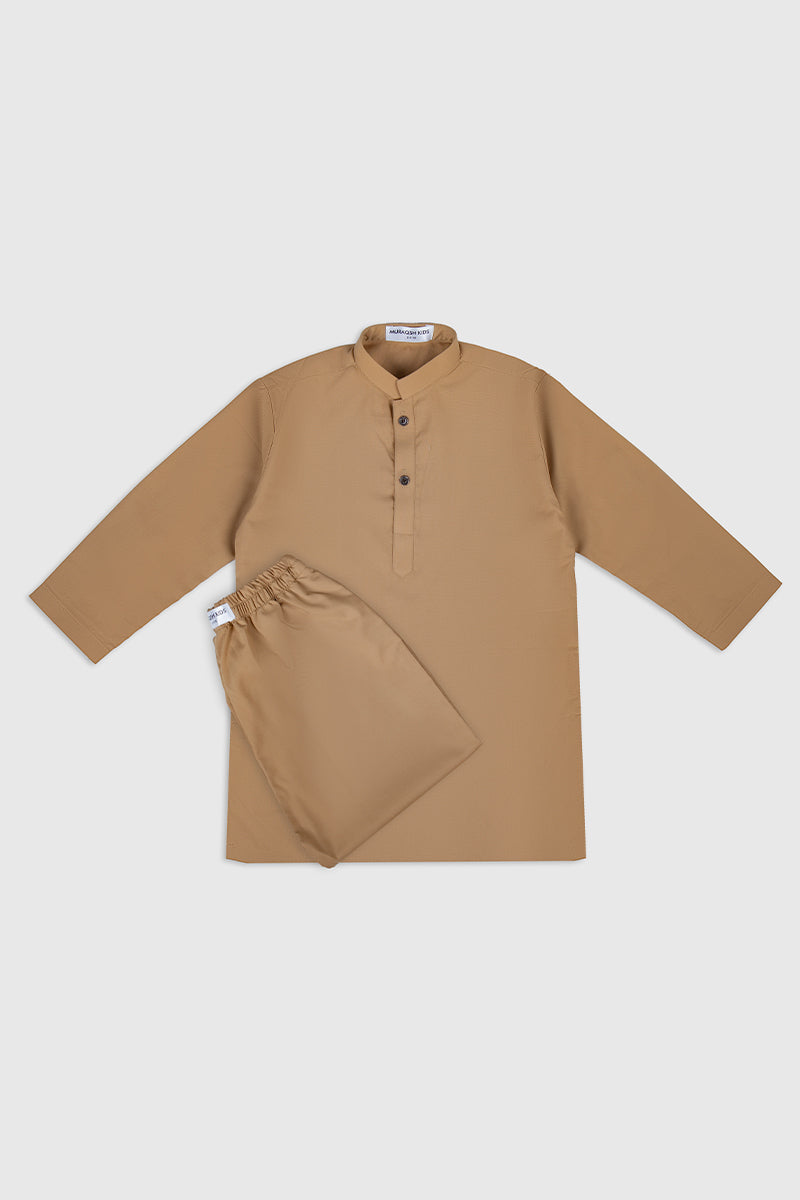 Camel Soft Cotton Kurta Trouser - Kids
