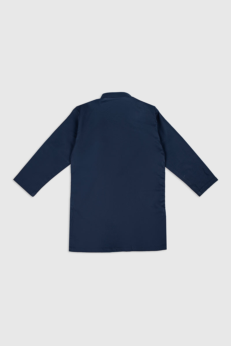 Navy Blue Soft Cotton Kurta Trouser - Kids