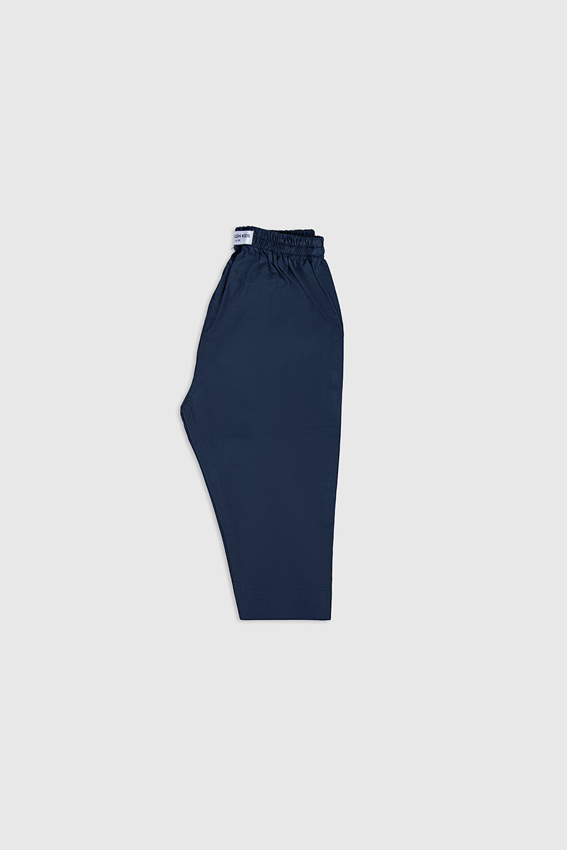 Navy Blue Soft Cotton Kurta Trouser - Kids