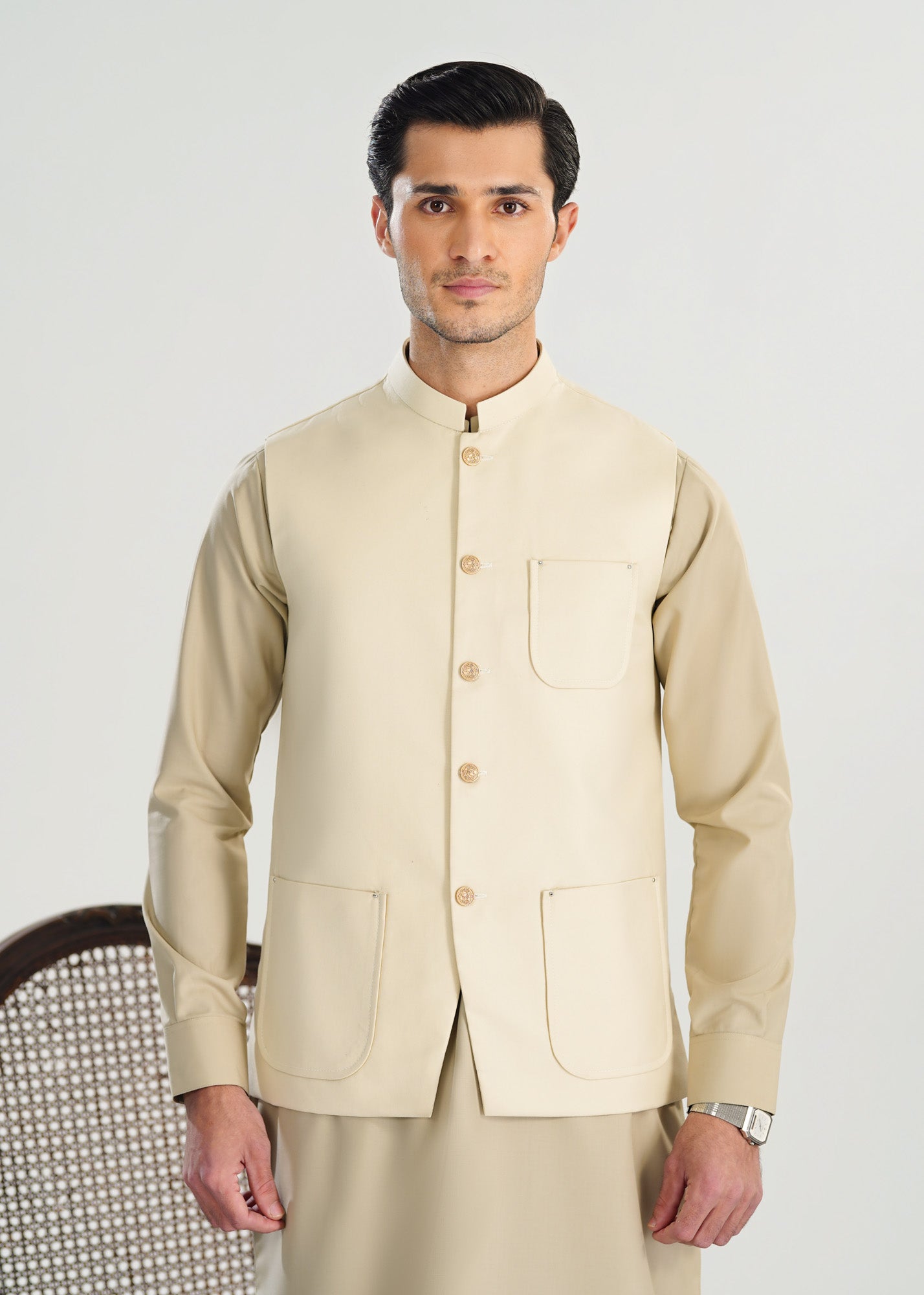 Creamy White Suiting Waistcoat - Straigth Cut - Men