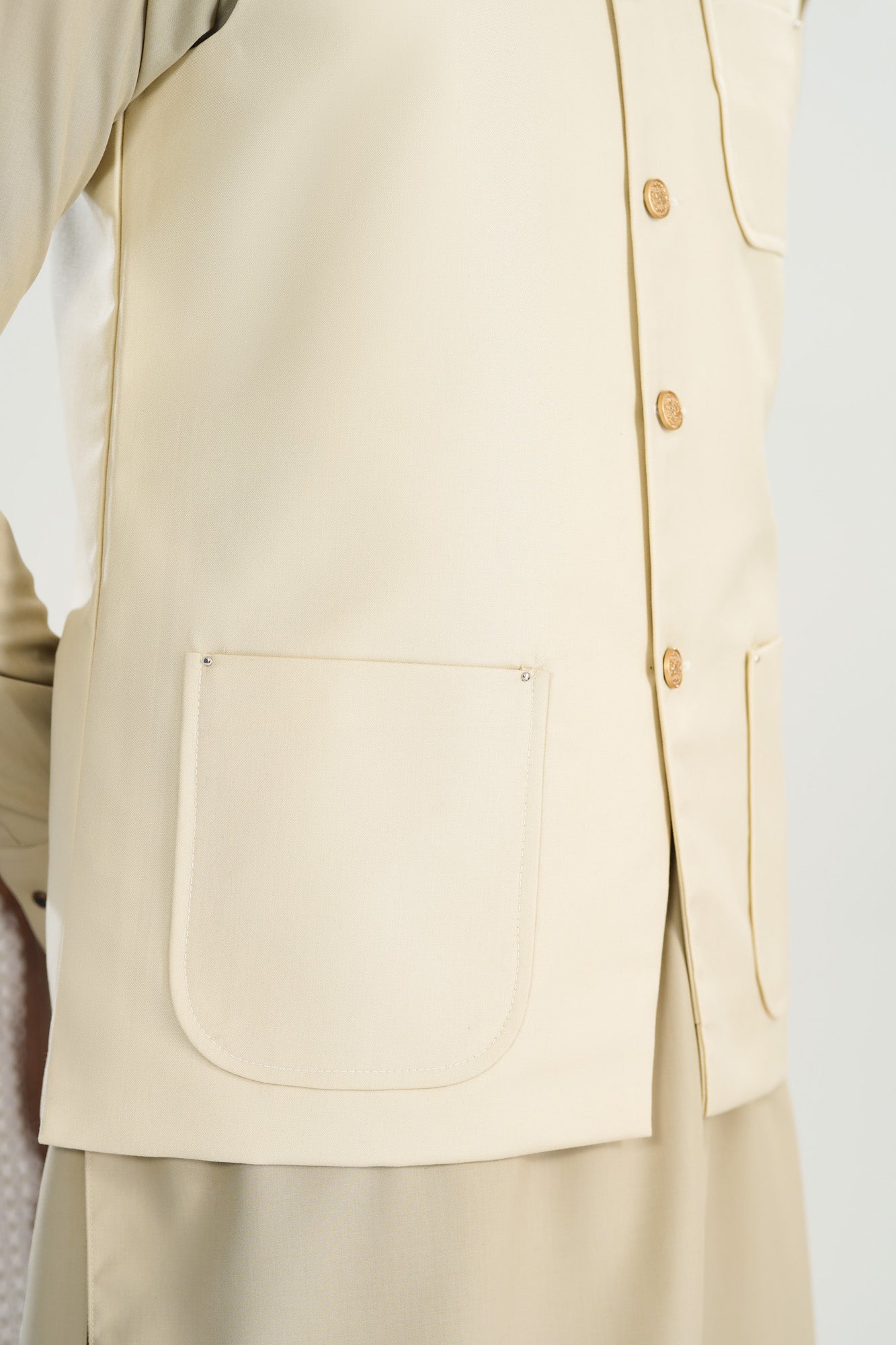 Creamy White Suiting Waistcoat - Straigth Cut - Men