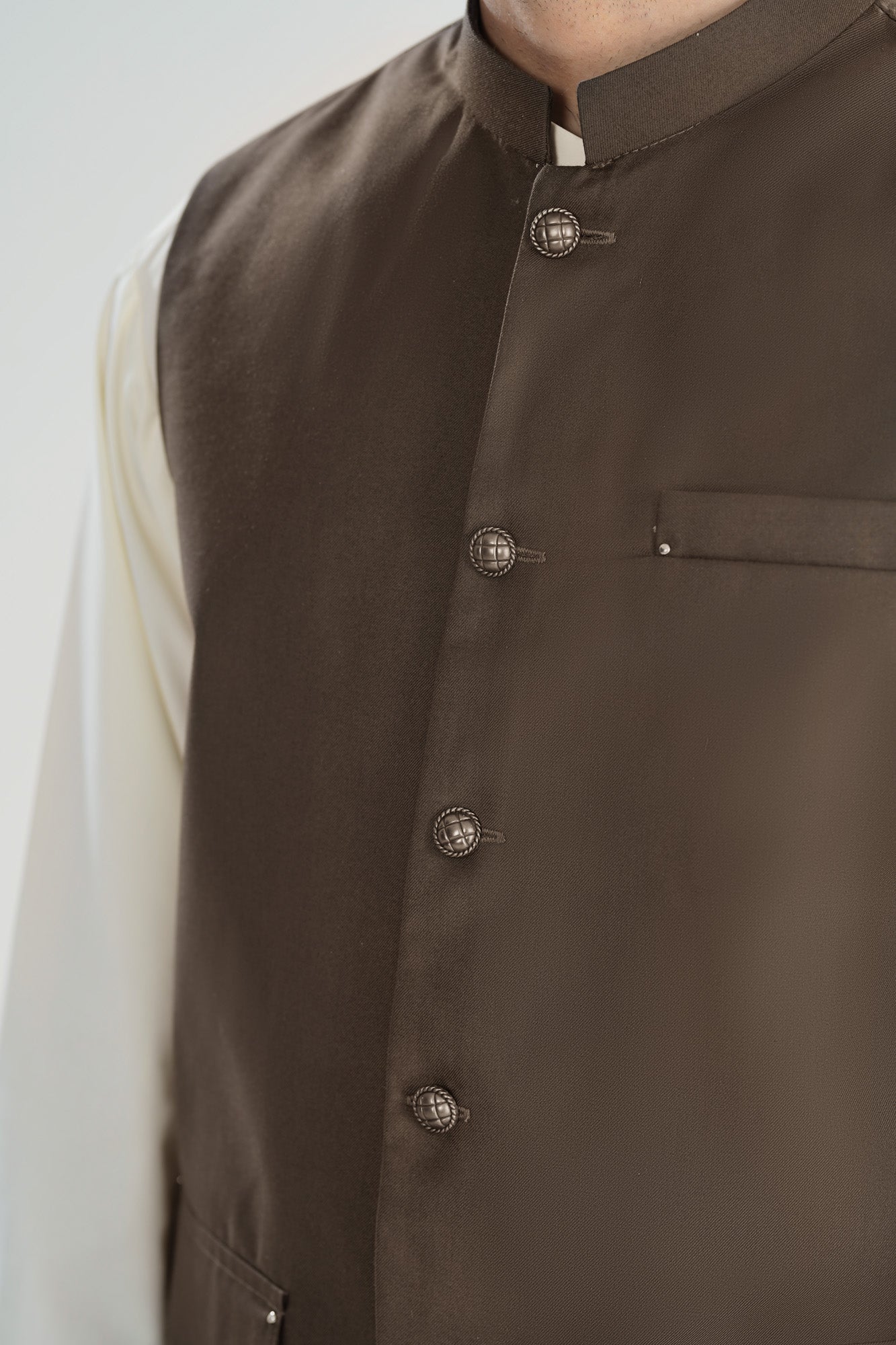 Taupe Suiting Waistcoat - Straigth Cut - Men