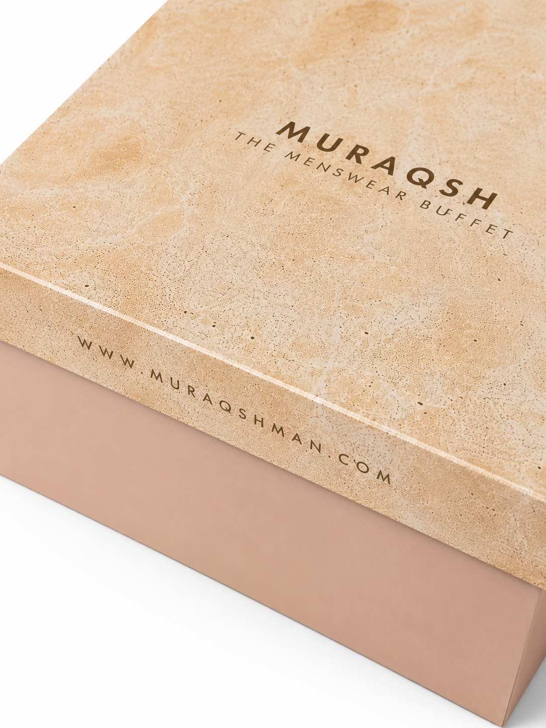 Premium Gift Box - Textured Lift-Off Box in Beige Pink