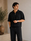 Black Jersey Coord Set - 2PC - Men