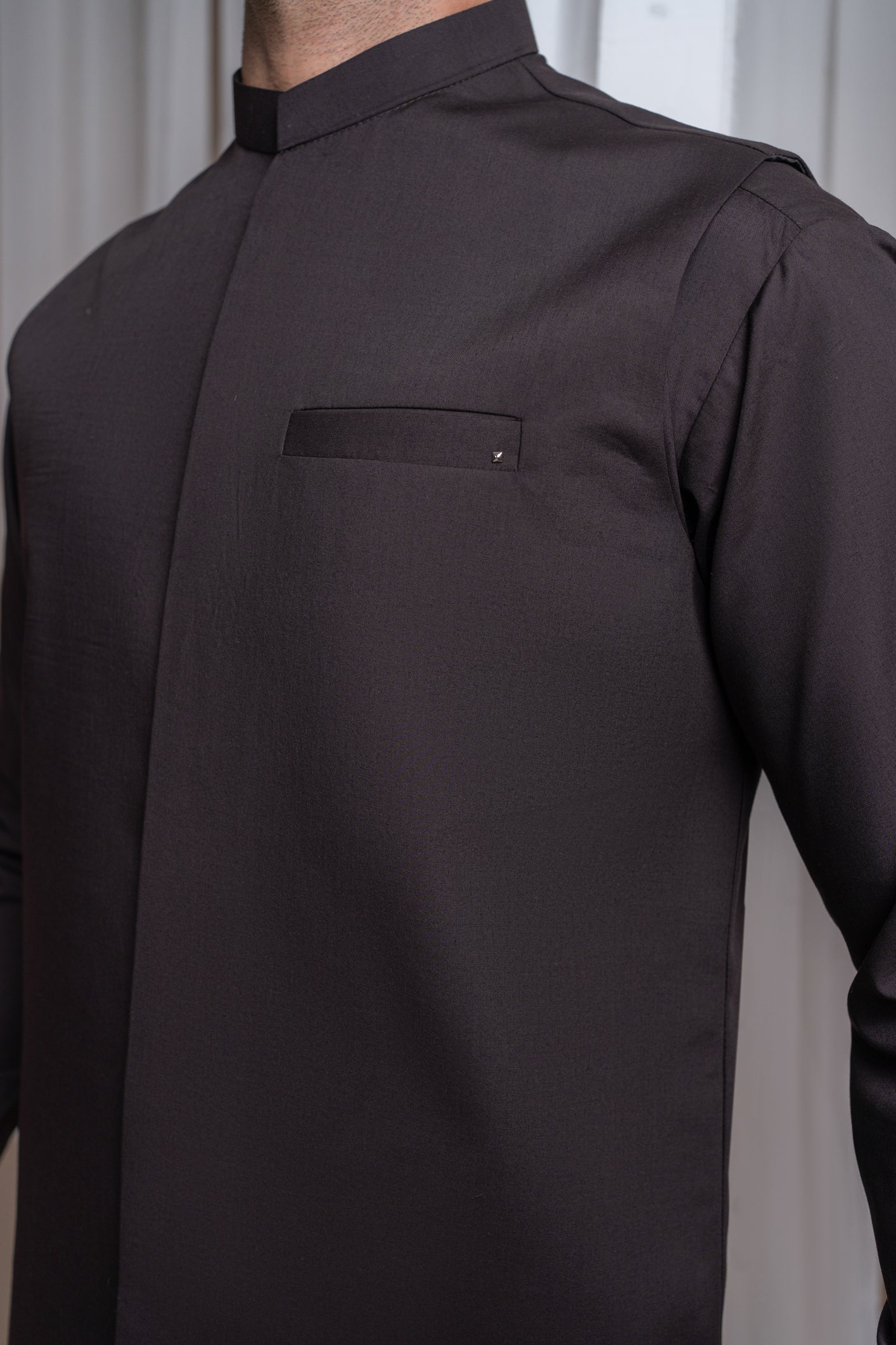 Dark Brown Blended Waistcoat - Straigth Cut - Men
