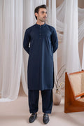 Navy Blue Kurta Trouser/Shalwar - Men