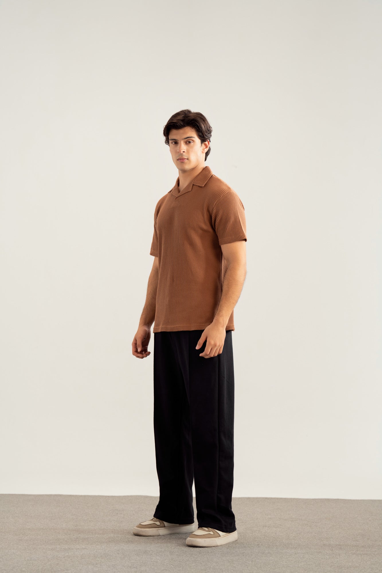 Camel Waffle Revere Polo - Smart Fit - Men
