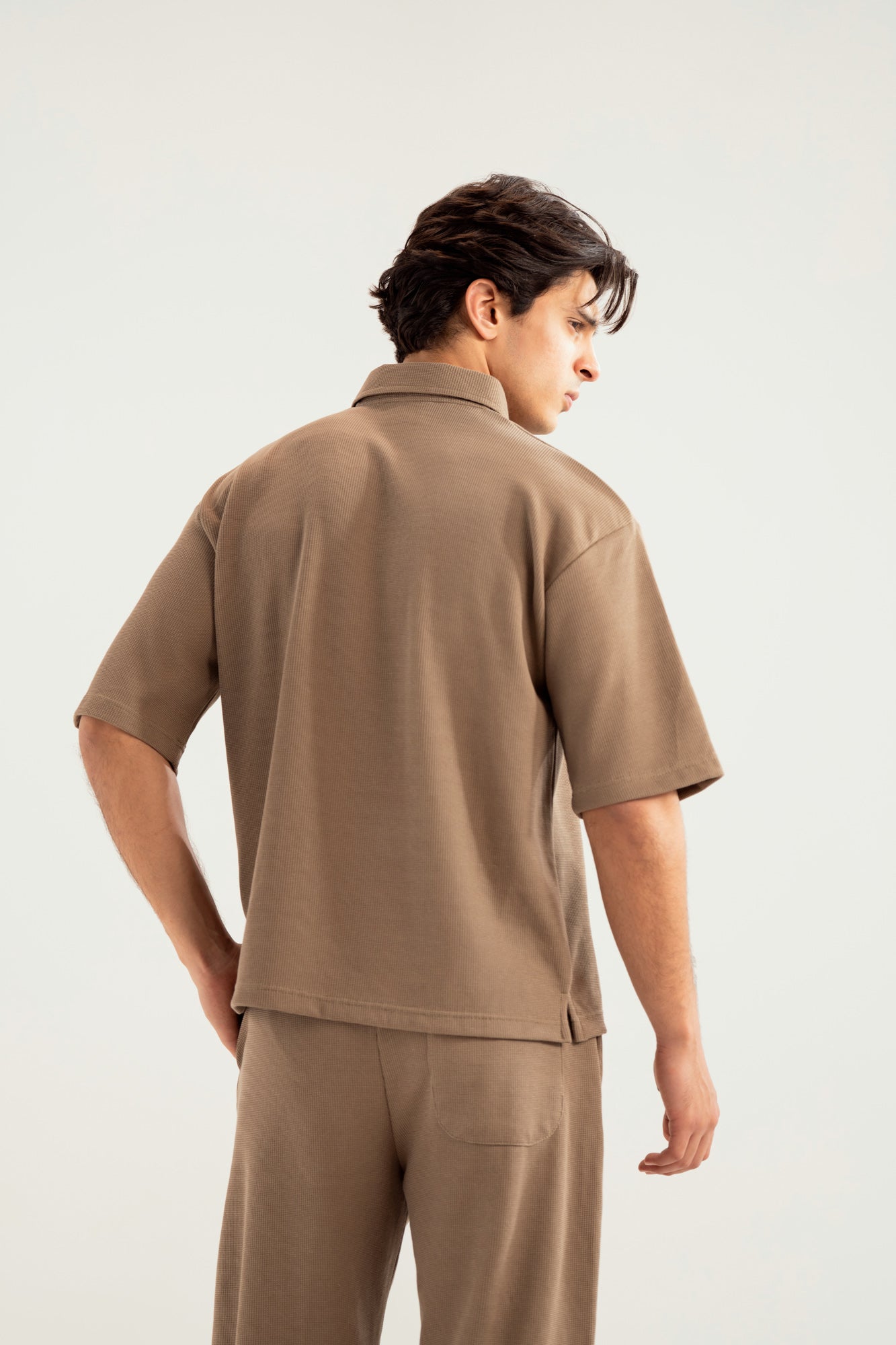 Sand Beige Waffle Coord Set - 2PC - Men