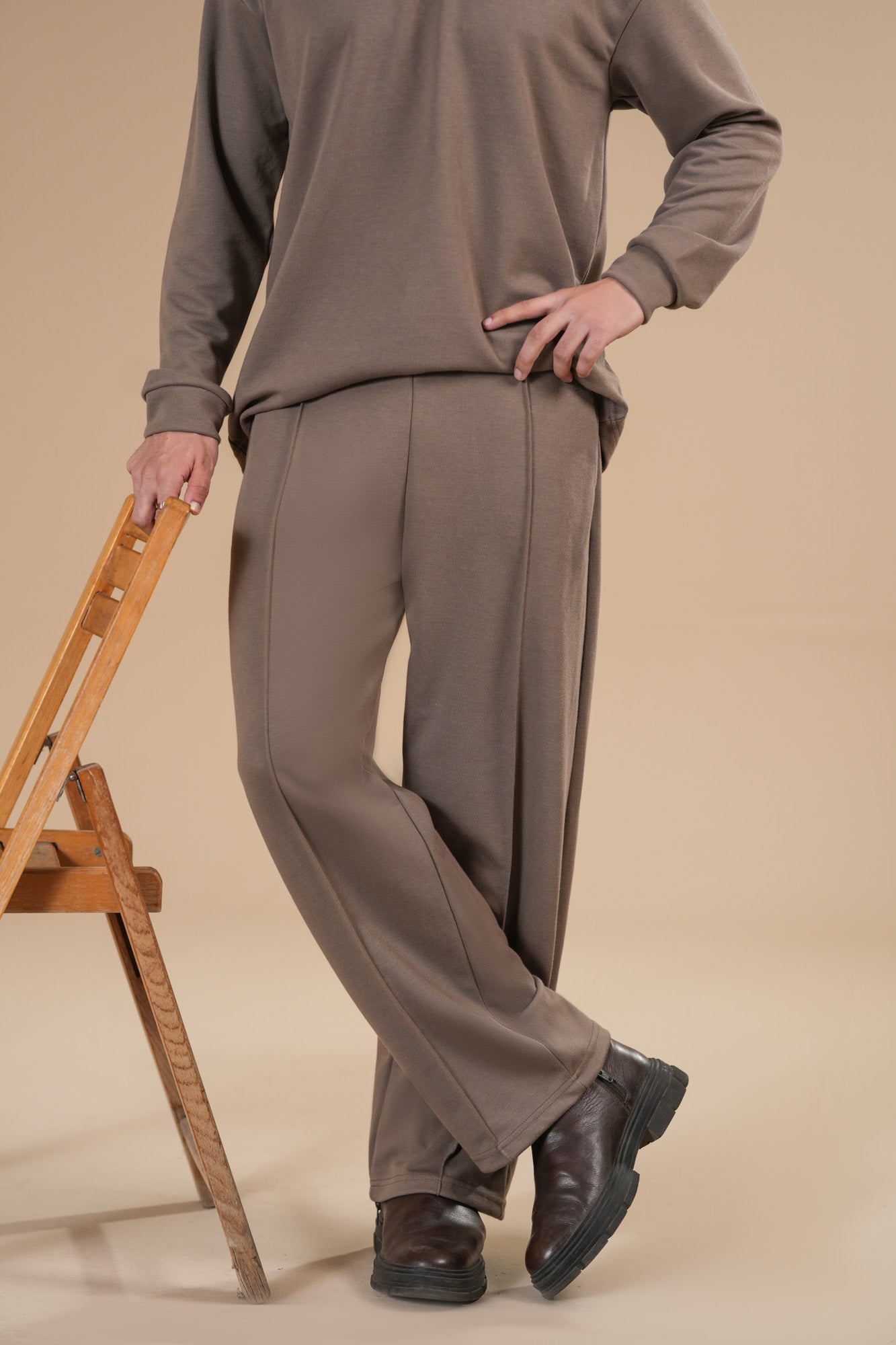 French Beige Interlock Coord Set - 2PC - Men