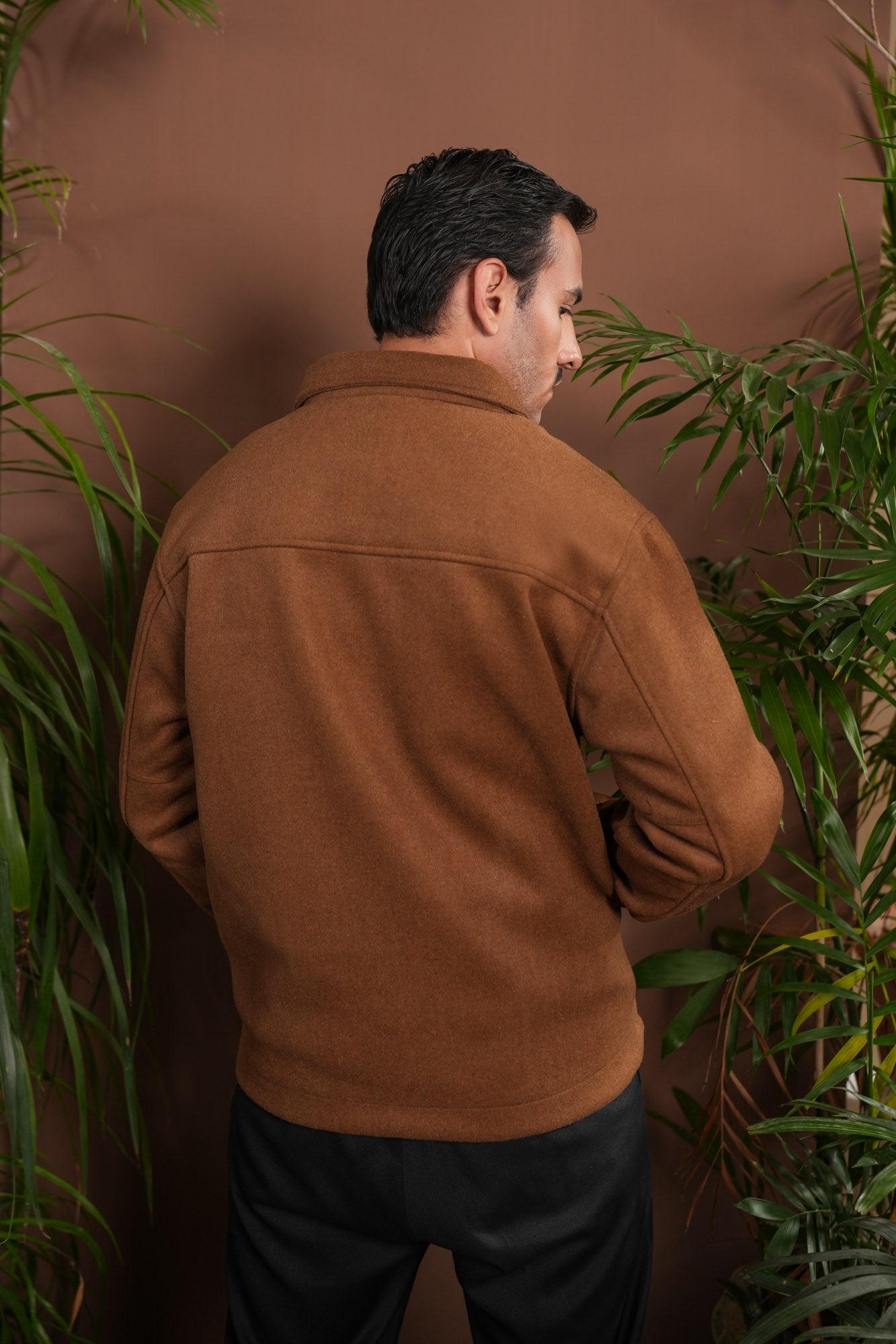 Camel Tailored Wool Coat - Men