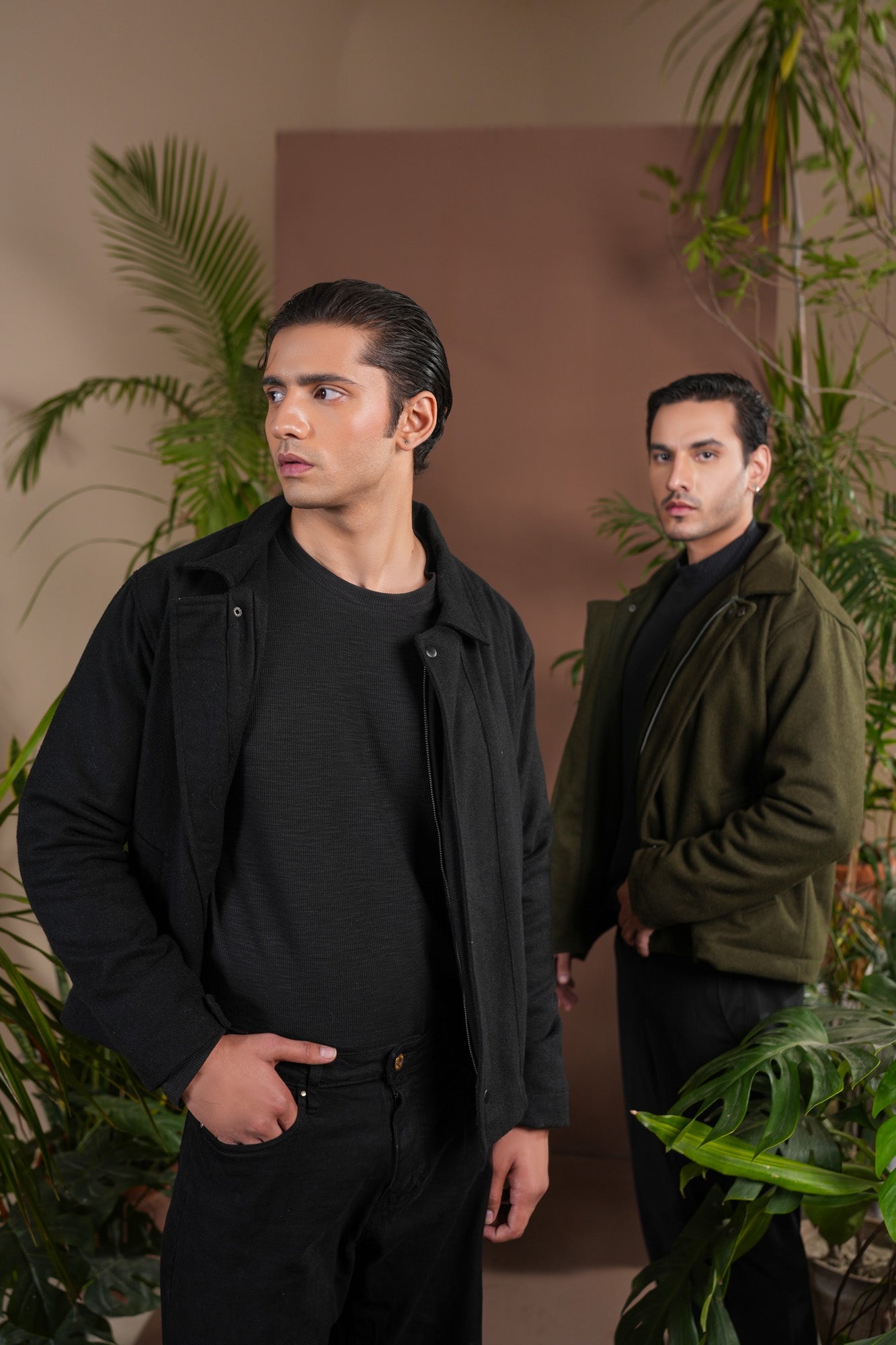 Black Tailored Wool Coat - Men