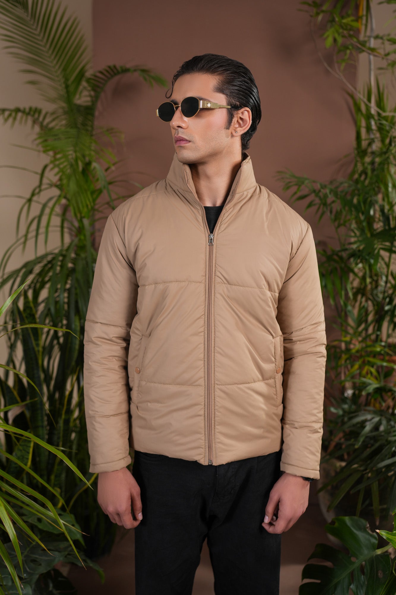 Beige Puffer Jacket - Men