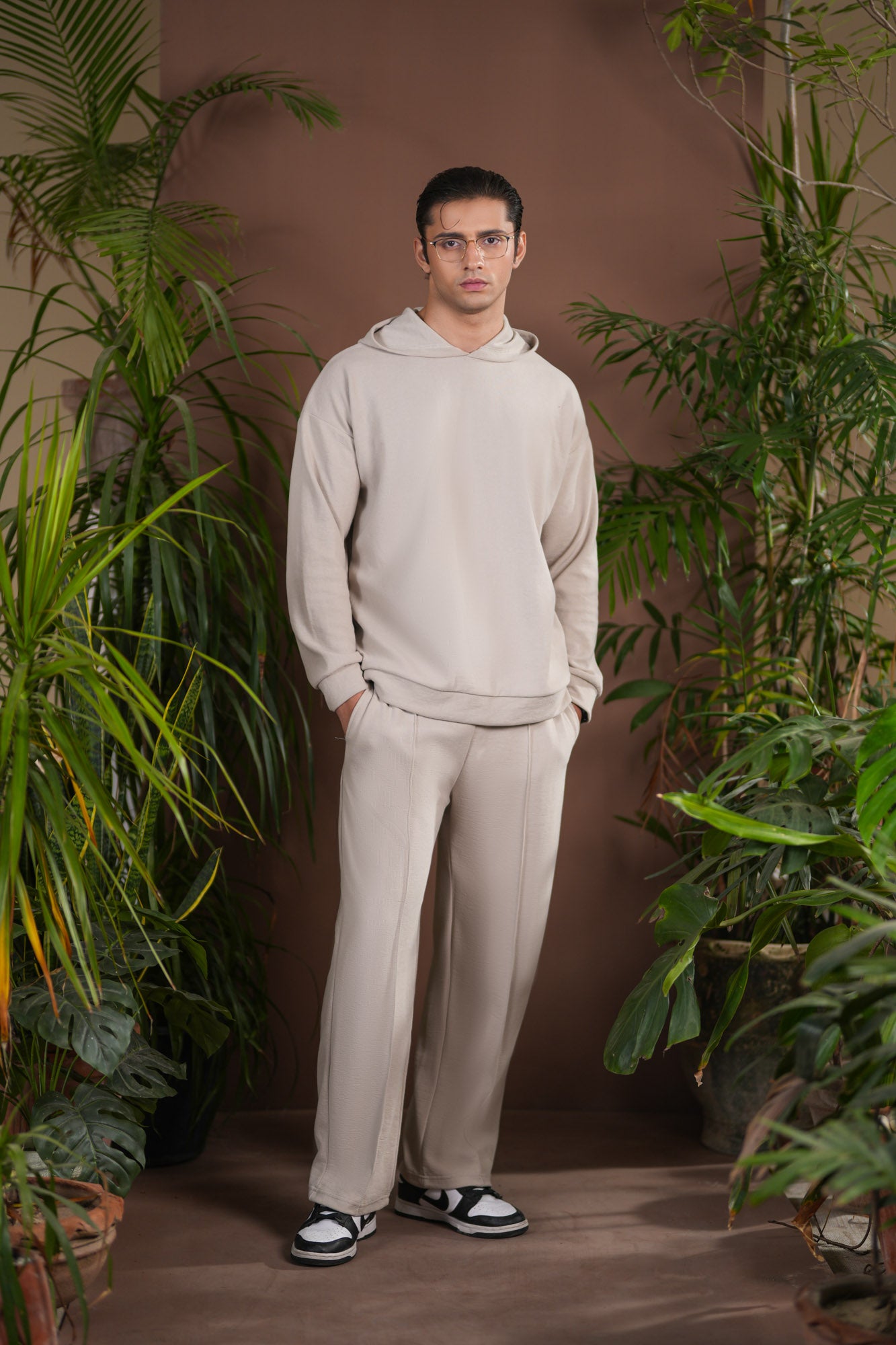 Ecru White Interlock Coord Set - 2PC - Men