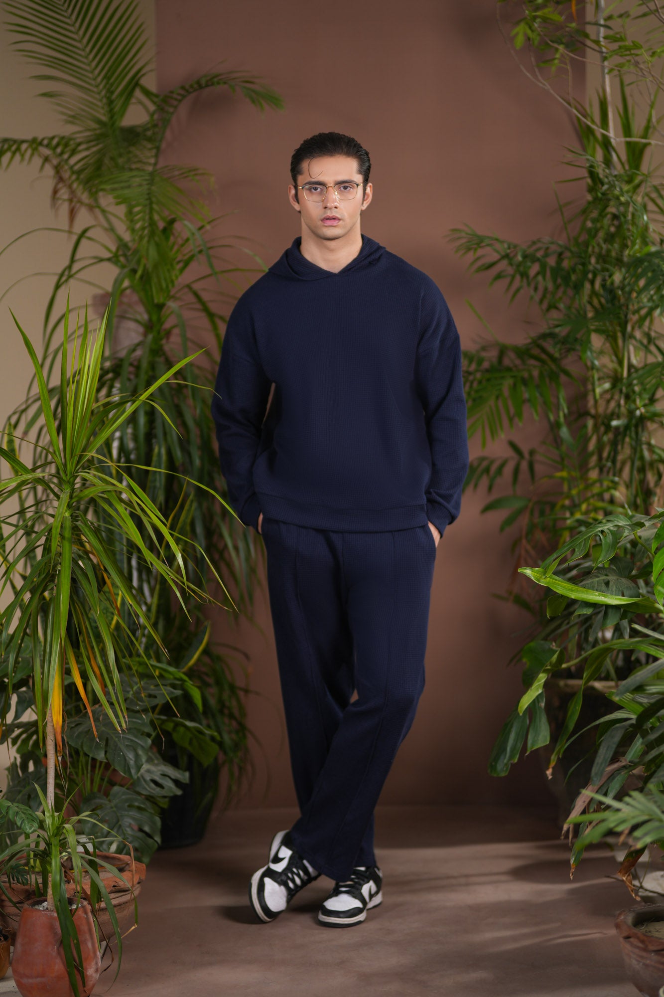 Navy Blue Waffle Coord Set - 2PC - Men