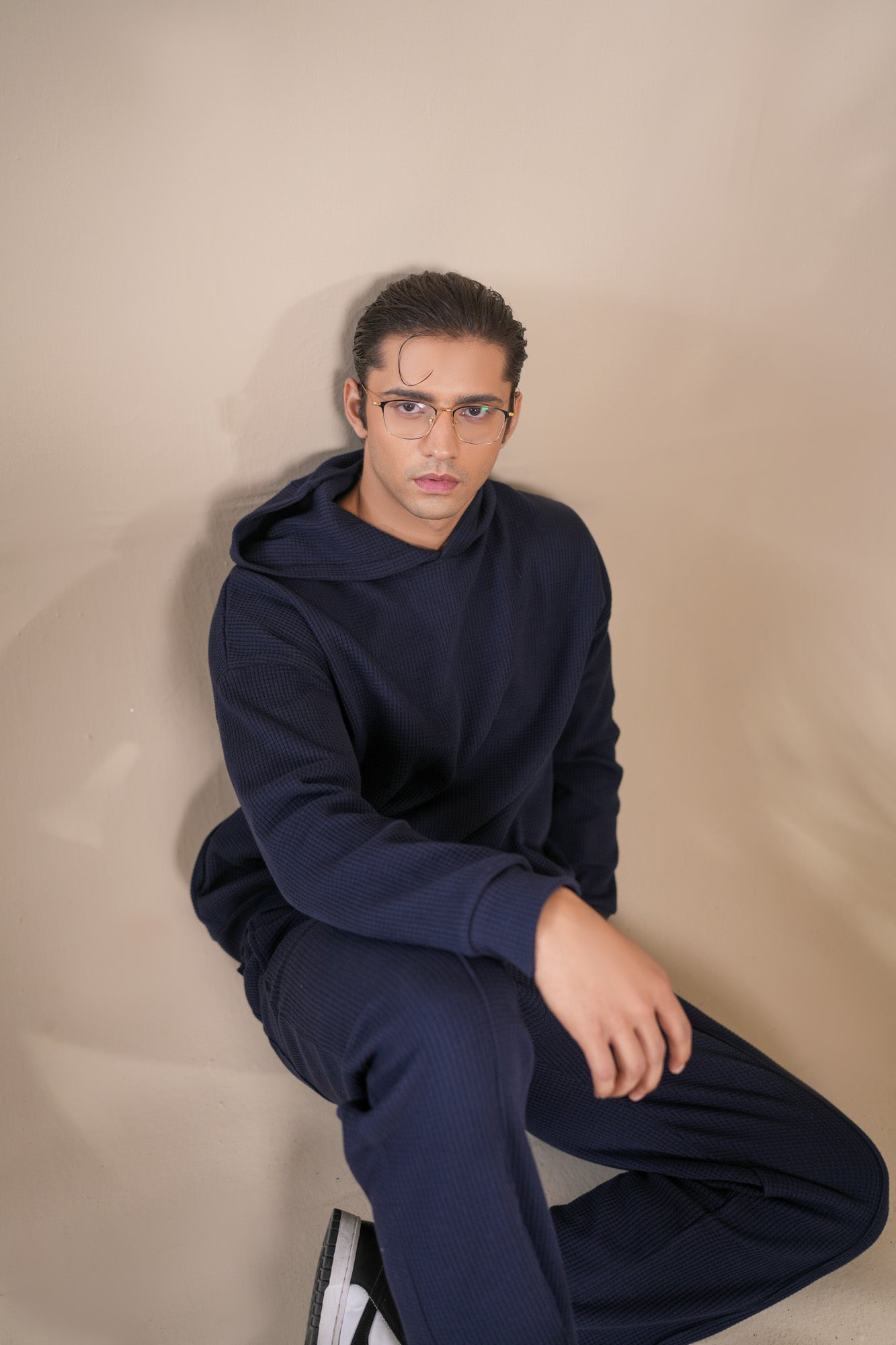 Navy Blue Waffle Coord Set - 2PC - Men