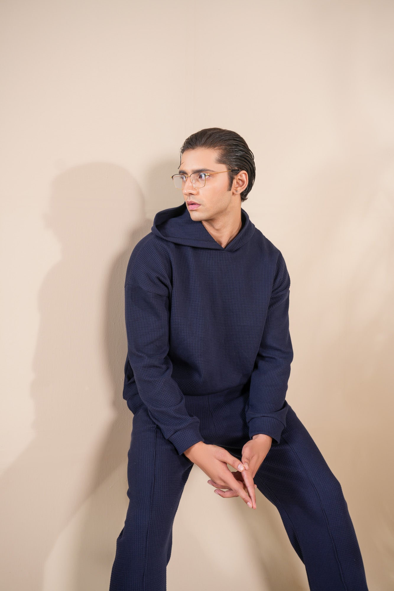 Navy Blue Waffle Coord Set - 2PC - Men