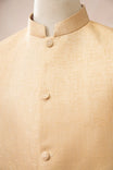 Ivory Jamawar Textured Waistcoat - Men - Muraqsh -- Wedding Wear