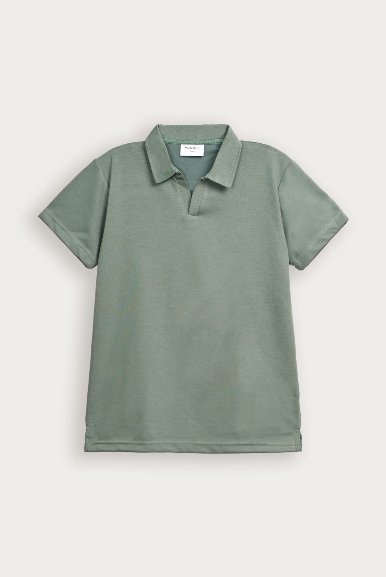 Sea Green Interlock Johnny Collar Polo - Smart Fit - Men