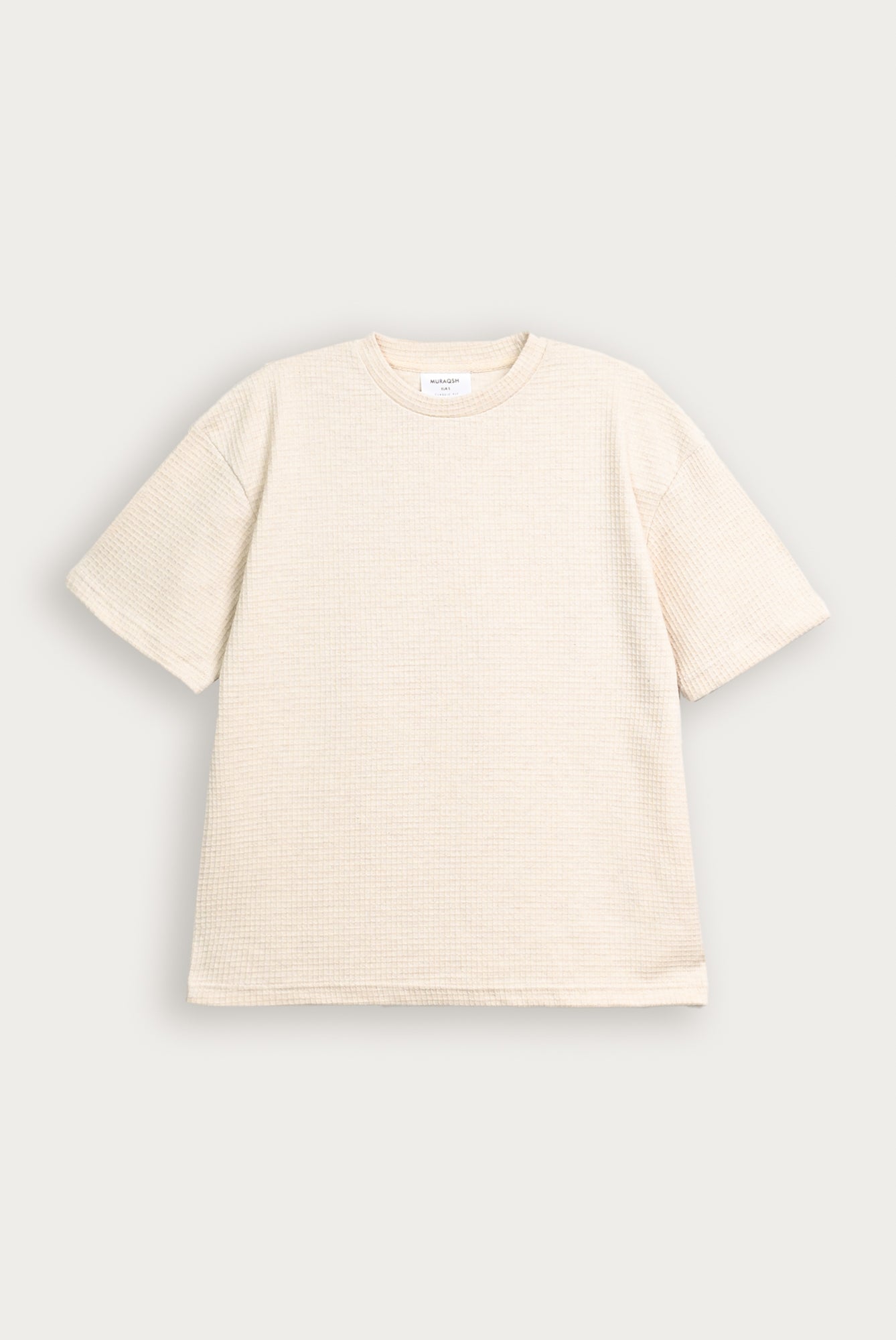 Off White Waffle Knit Oversized Tee - Men