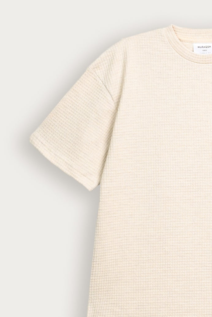 Off White Waffle Knit Oversized Tee - Men