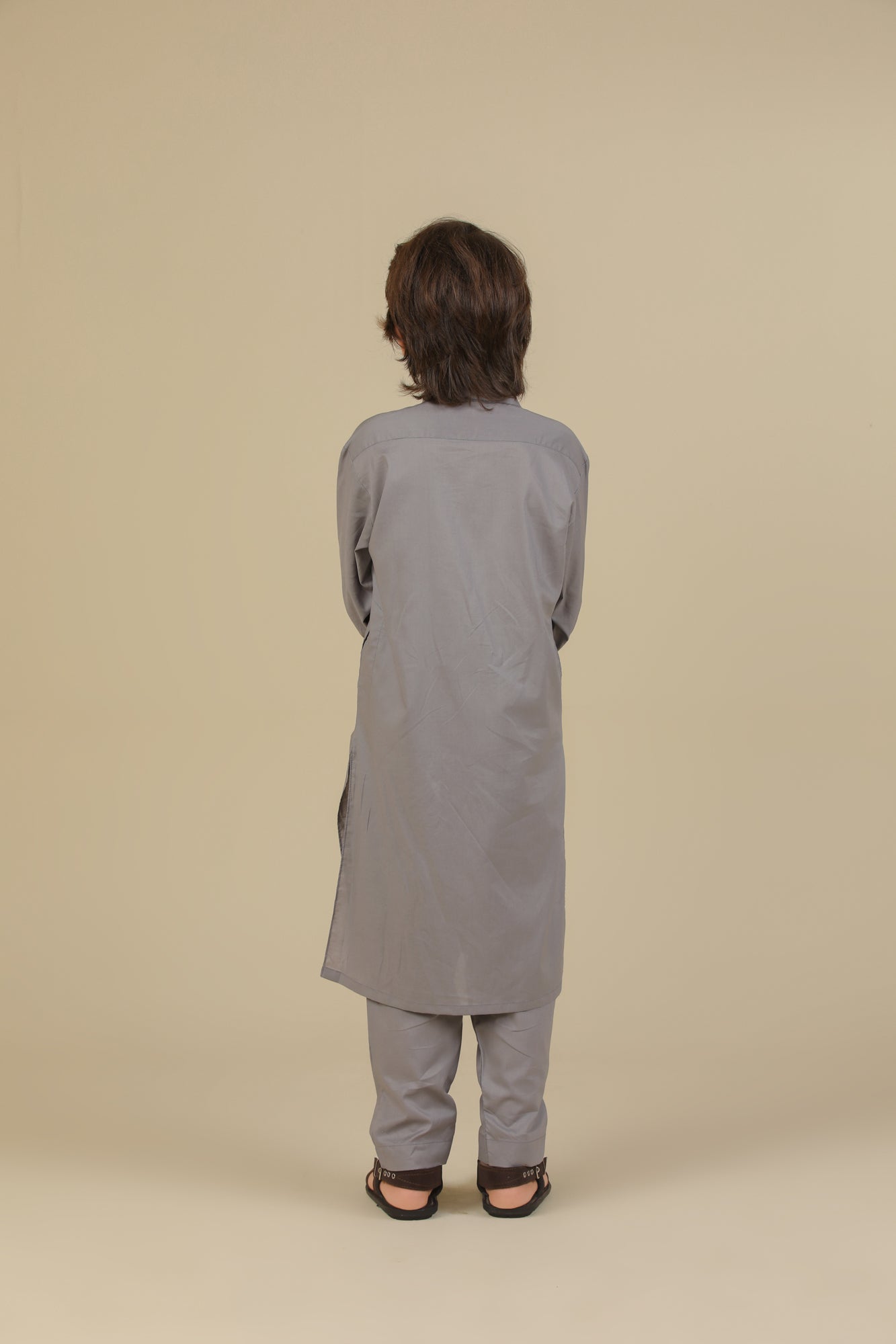 Light Grey Soft Cotton Kurta Trouser - Kids