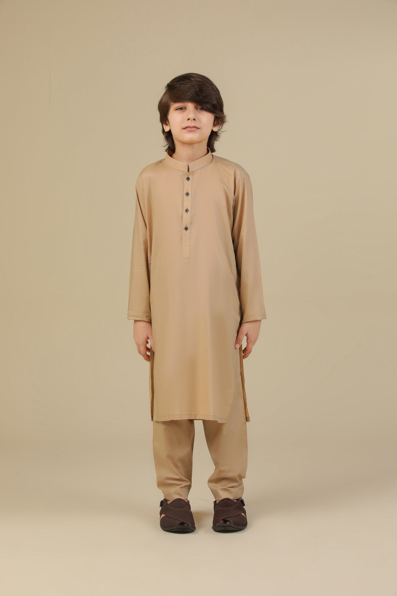 Camel Soft Cotton Kurta Trouser - Kids