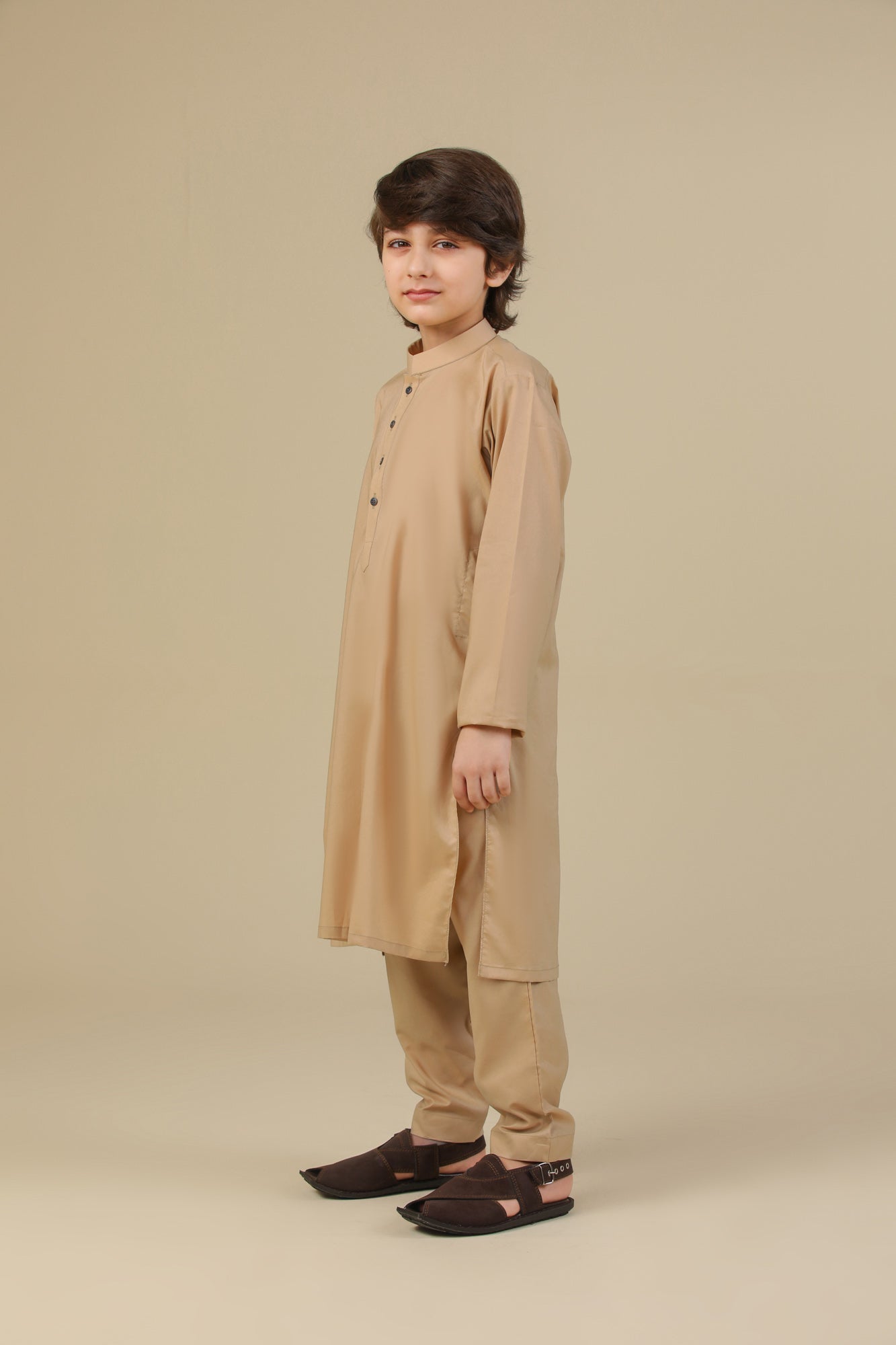 Camel Soft Cotton Kurta Trouser - Kids