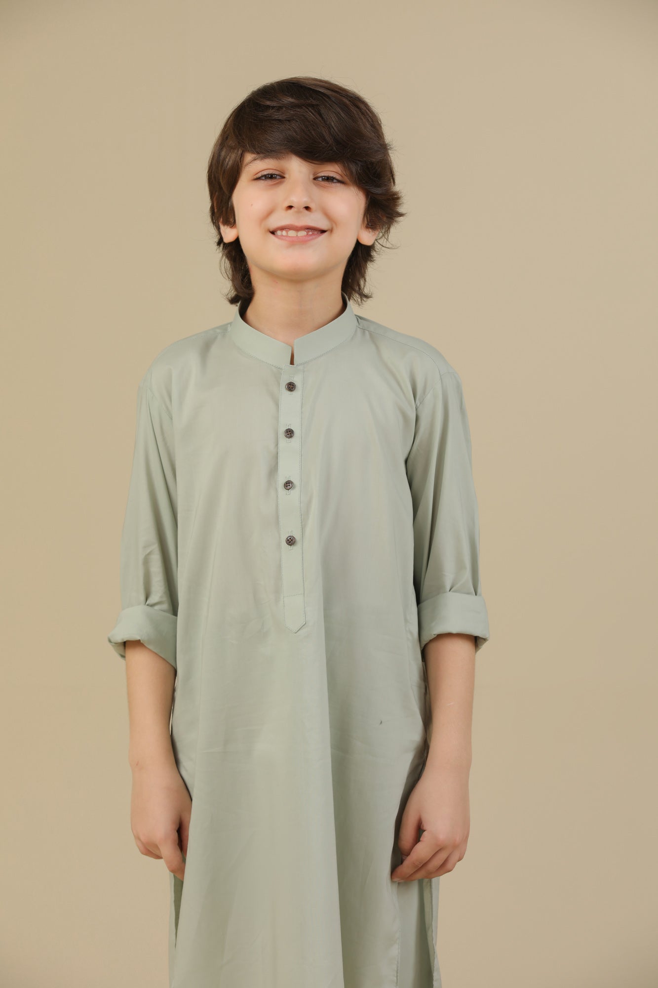 Mint Soft Cotton Kurta Trouser - Kids